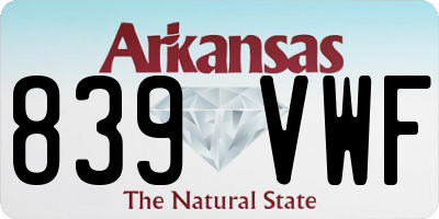 AR license plate 839VWF