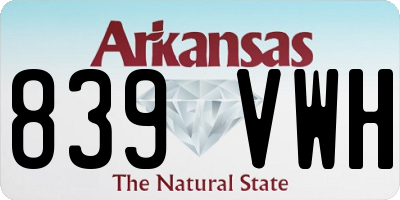 AR license plate 839VWH
