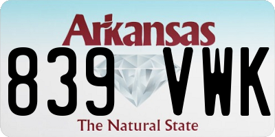 AR license plate 839VWK