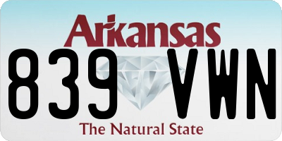 AR license plate 839VWN