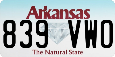 AR license plate 839VWO