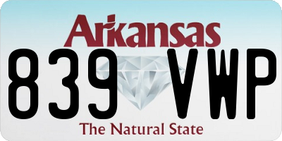 AR license plate 839VWP