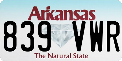 AR license plate 839VWR