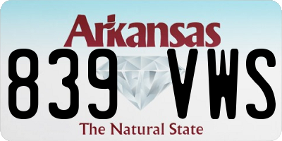AR license plate 839VWS