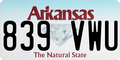 AR license plate 839VWU