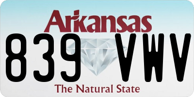 AR license plate 839VWV