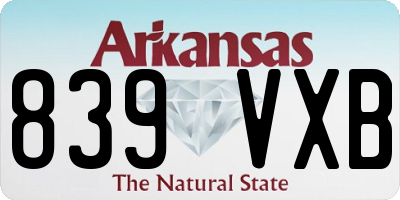 AR license plate 839VXB