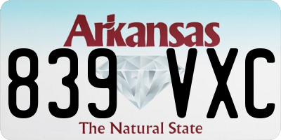 AR license plate 839VXC