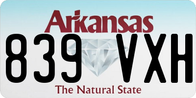 AR license plate 839VXH