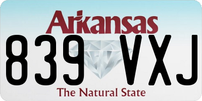 AR license plate 839VXJ