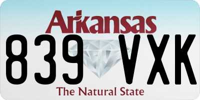 AR license plate 839VXK