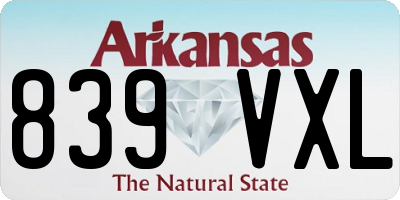 AR license plate 839VXL