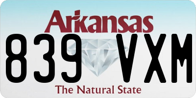 AR license plate 839VXM