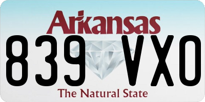 AR license plate 839VXO