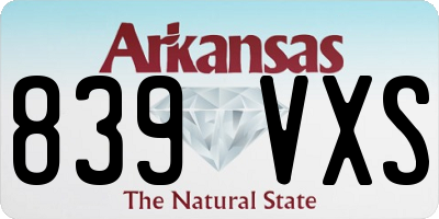 AR license plate 839VXS