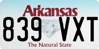 AR license plate 839VXT