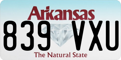 AR license plate 839VXU