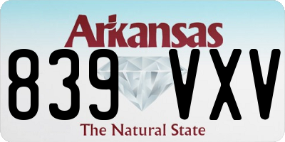 AR license plate 839VXV