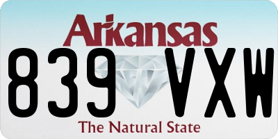 AR license plate 839VXW
