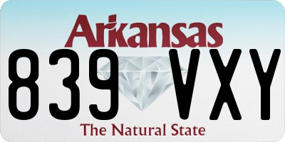 AR license plate 839VXY