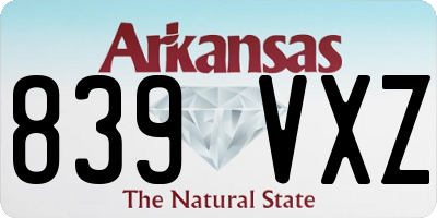 AR license plate 839VXZ