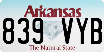 AR license plate 839VYB