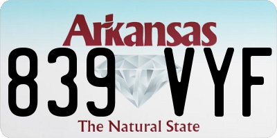 AR license plate 839VYF