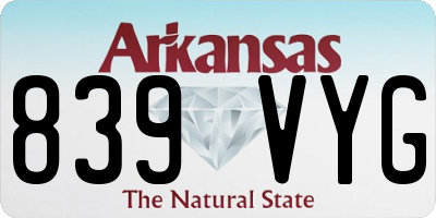 AR license plate 839VYG