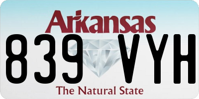 AR license plate 839VYH