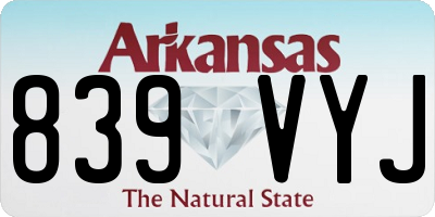 AR license plate 839VYJ