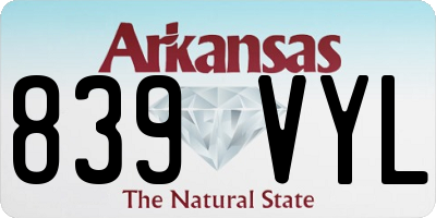 AR license plate 839VYL