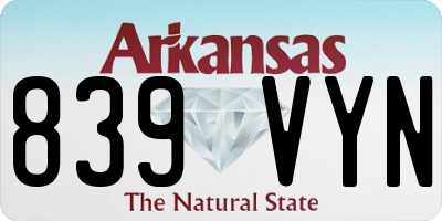 AR license plate 839VYN