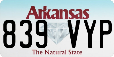 AR license plate 839VYP