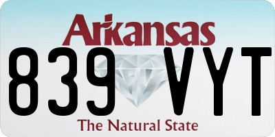 AR license plate 839VYT