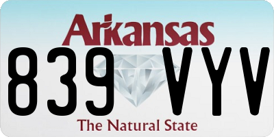 AR license plate 839VYV