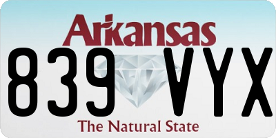 AR license plate 839VYX