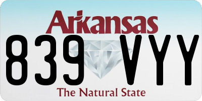 AR license plate 839VYY
