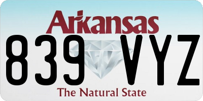 AR license plate 839VYZ