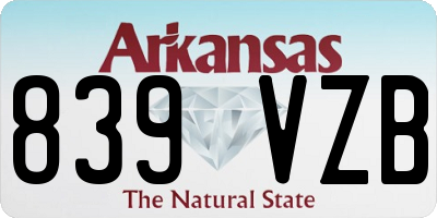 AR license plate 839VZB