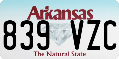 AR license plate 839VZC