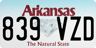 AR license plate 839VZD