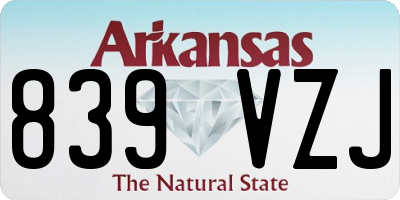AR license plate 839VZJ