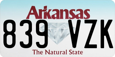AR license plate 839VZK