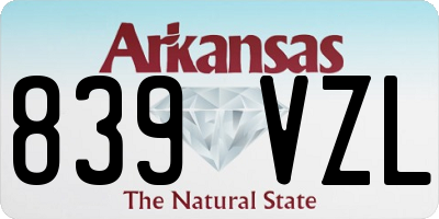 AR license plate 839VZL