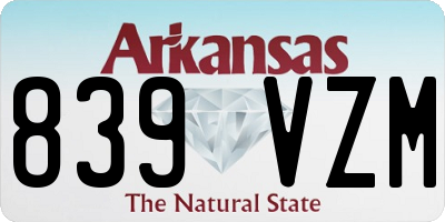 AR license plate 839VZM