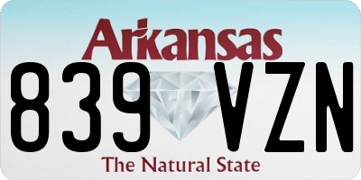 AR license plate 839VZN