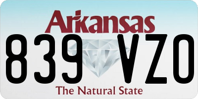 AR license plate 839VZO