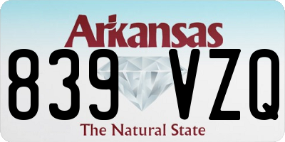 AR license plate 839VZQ