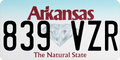 AR license plate 839VZR