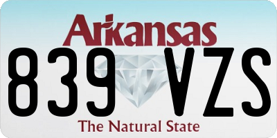 AR license plate 839VZS